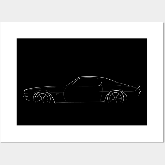 1970 Camaro by Chevrolet - profile Stencil, white Wall Art by mal_photography